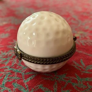 Golf ball porcelain hinged box